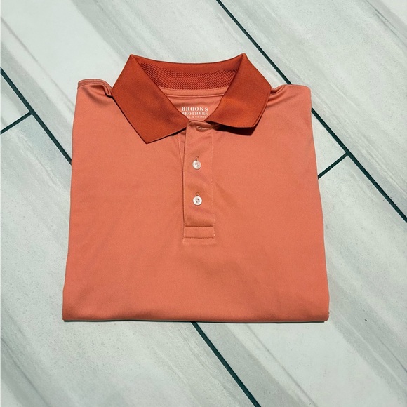Brooks Brothers Men's Polo Shirt Terra Cotta Orange Performance Golf | Small - Picture 13 of 16